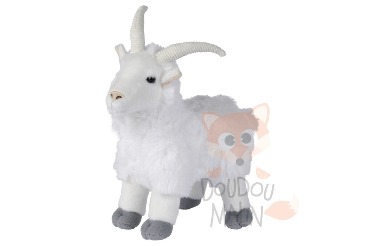  peluche chèbre bouc blanc 35 cm 